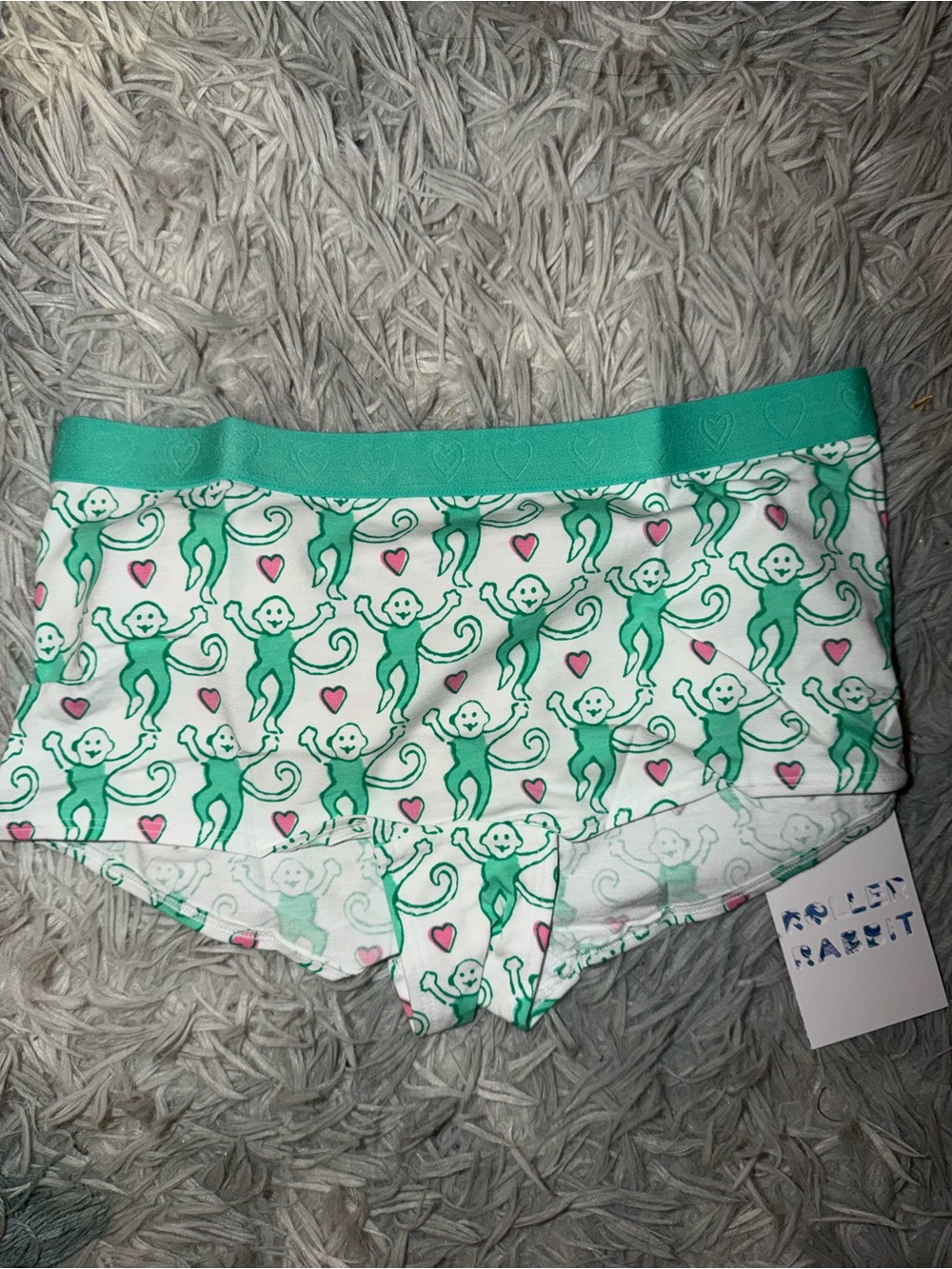 roller rabbit lovely monkey kelly green boy shorts